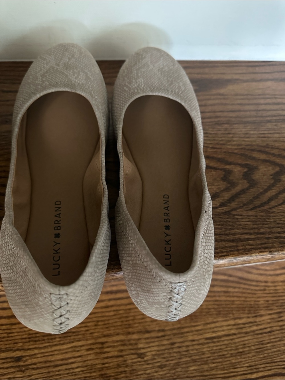 Lucky Brand Neutral Textured Ballet Flats